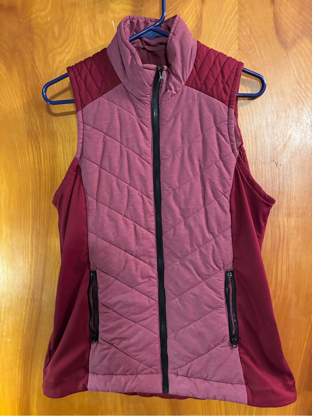 Maurices Quilted Vest in Dusty Rose and Wine